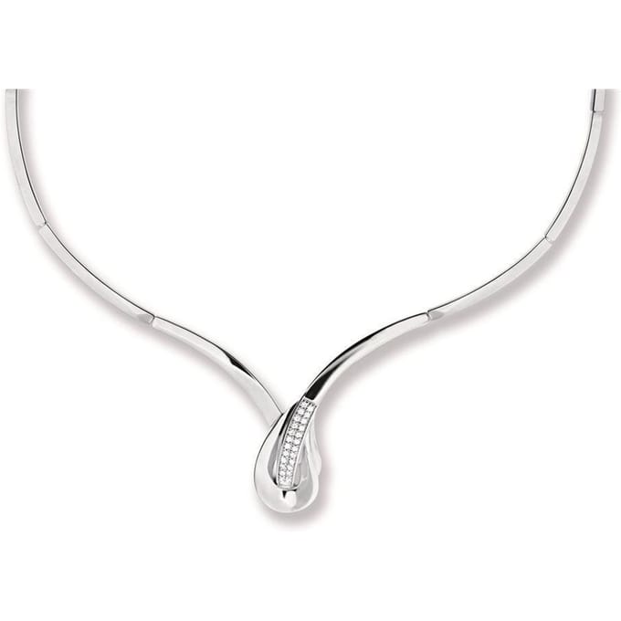 Silver Lining collier met tussenstuk - Vrouwen - Zirkonia - Zilver - 42 cm