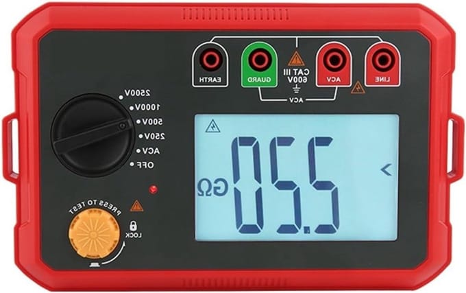 Digitale Isolatietester - Isolatieweerstandsmeter Megometer - Elektrisch Onderhoud - 2500V Testspanning - 20G Ohm - Grijs