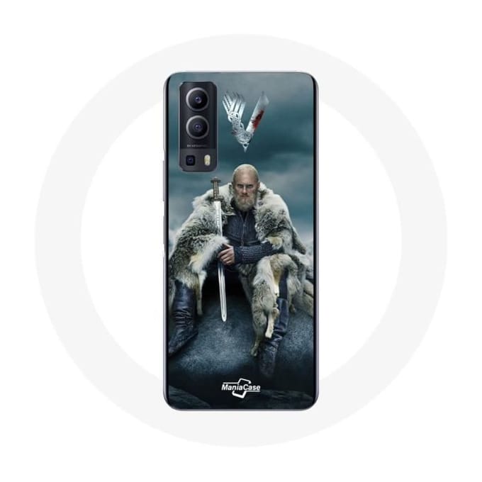 Coque pour Vivo Y72 - MANIACASE - Vikings Saison 6 - Ragnar Lothbrok - Gris - Rigide gris
