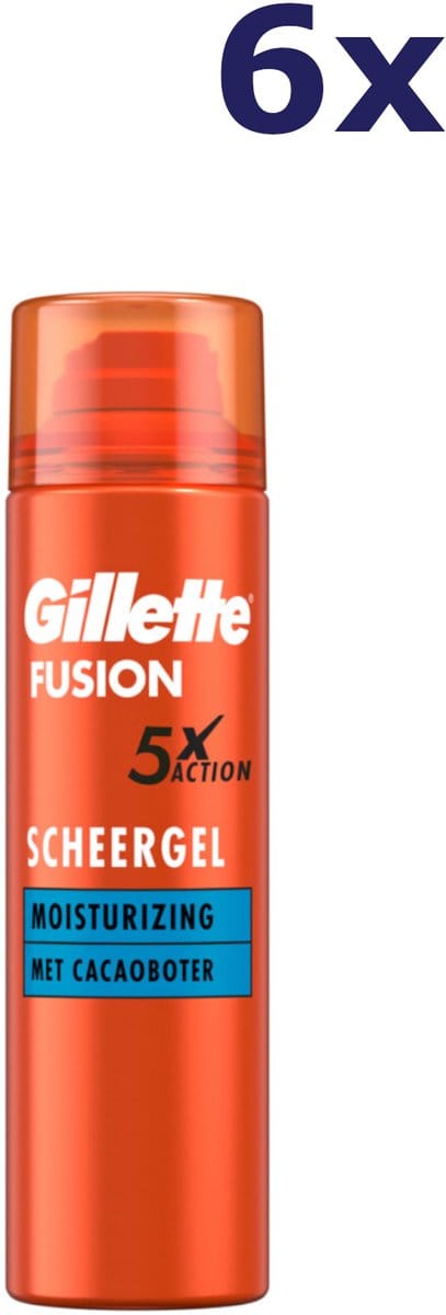Gillette Moisturizing Scheergel Fusion 5 ProGlide - 6 x 200 ml - Voordeelverpakking