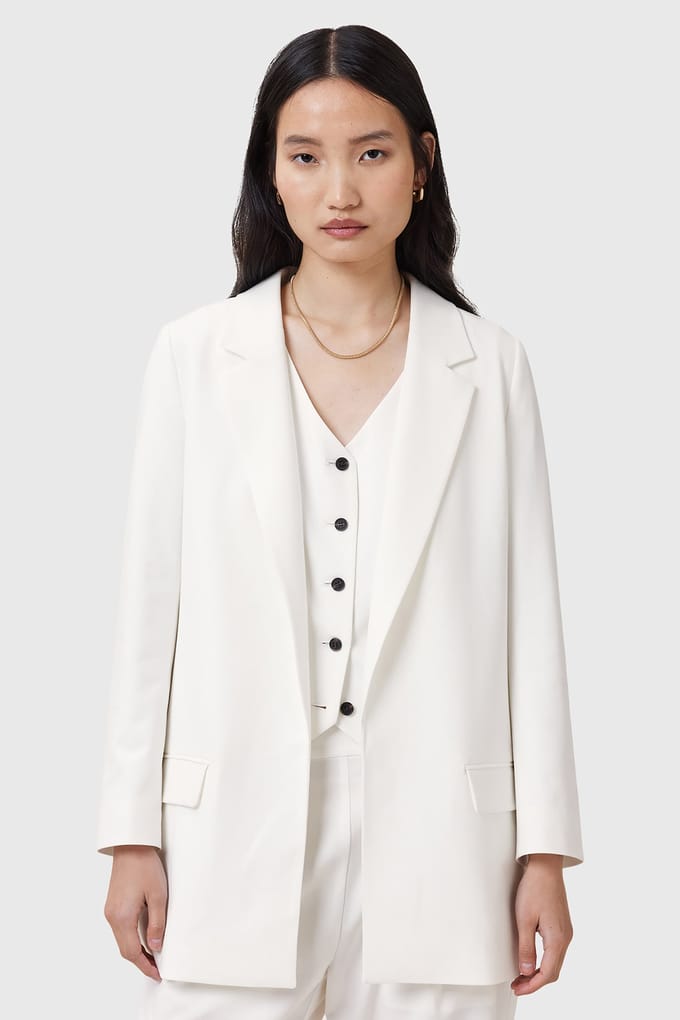 AllSaints Aleida Tri Blazer White Größe: 10 | Blazer Outlet | Damen | Weiß
