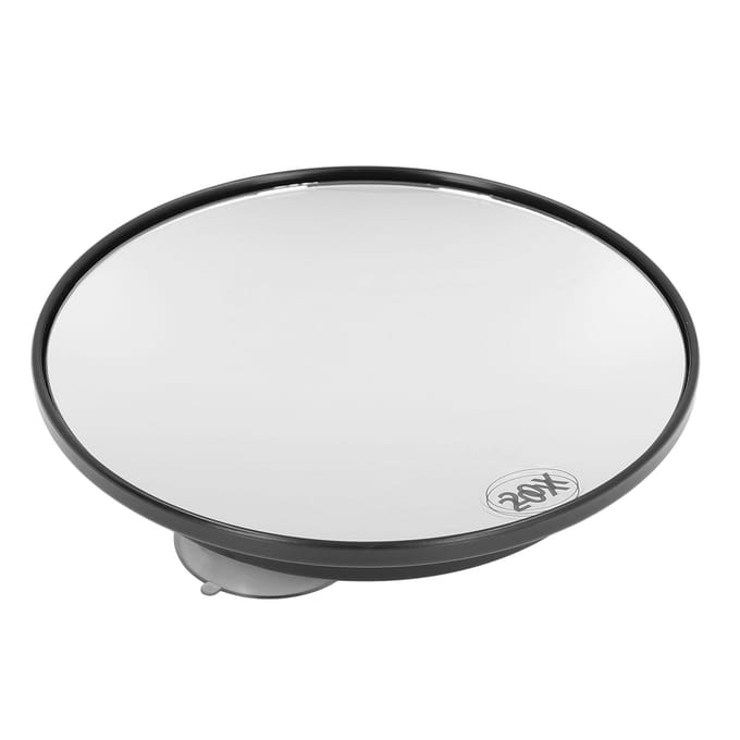 20X Vergrotende Spiegel met 3 Zuignappen Ruimtebesparend Draagbaar Rond Sterke Zuigkracht Make-up Spiegel zwart