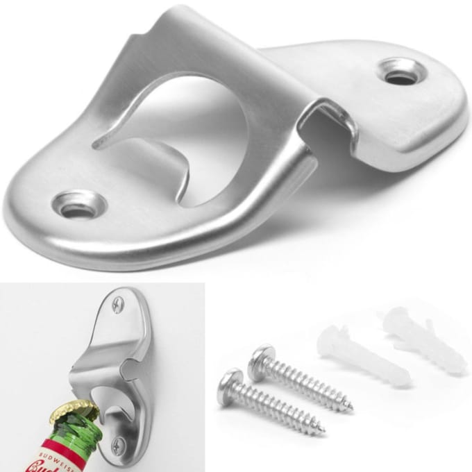 BarUp Flesopener voor wandmontage - RVS