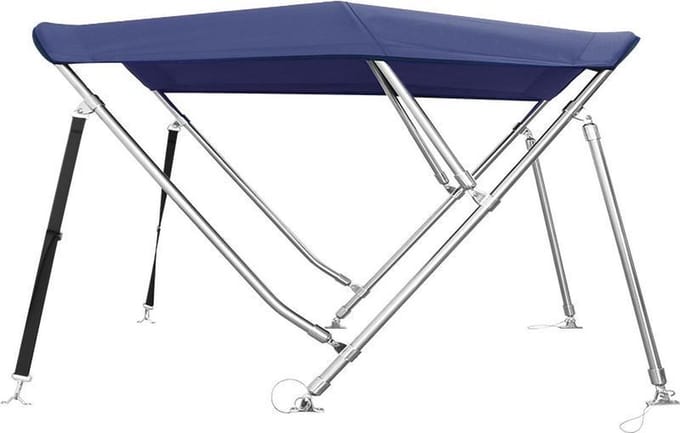 Basic 3 Boog RVS Biminitop Zonnetent H117cm BLAUW Breedte 155-169cm