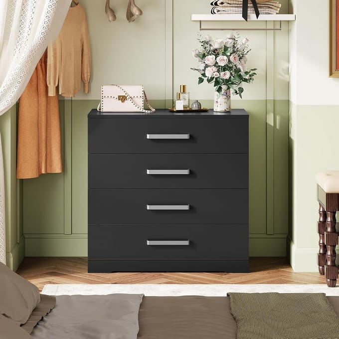 Commode 4 Laden 74x75x40 cm - 74x75x40 cm - Zwart - Medahomestore