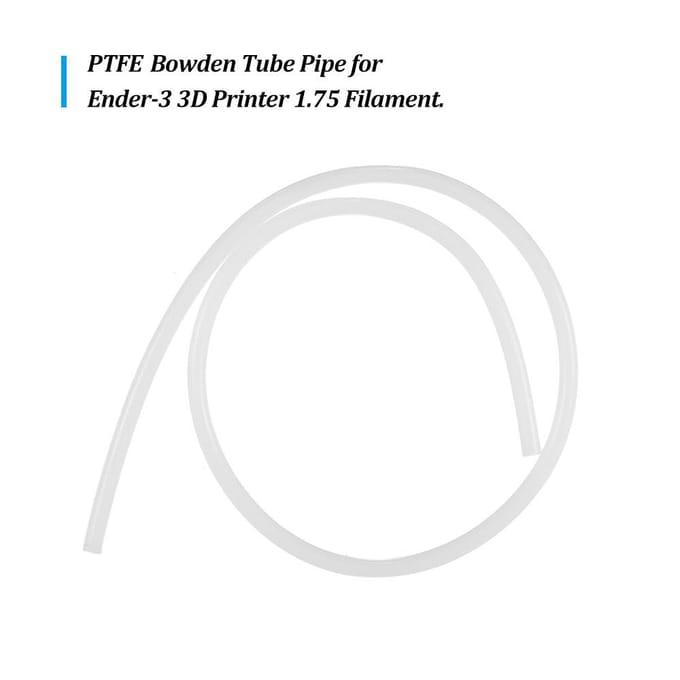 PTFE Buis 2 mm Binnendiameter 4 mm Buitendiameter 40 cm Lengte voor Ender 3 3D-printer 1,75 mm Filament, 1 stuks wit