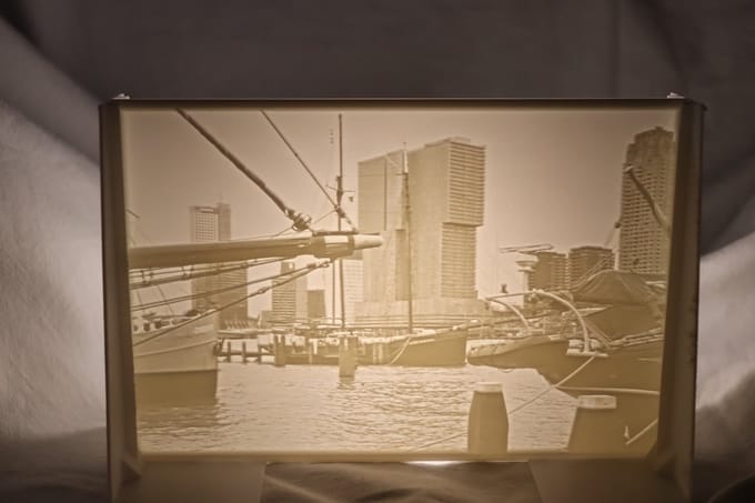 Rotterdam kop van zuid Lithophane (verlichte foto)