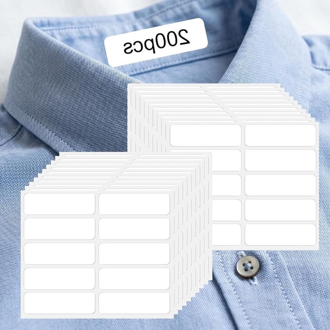 Kledinglabels - Stoffen etiketten - Items markeren - Strijk- en wasbaar - 200 stuks - Wit