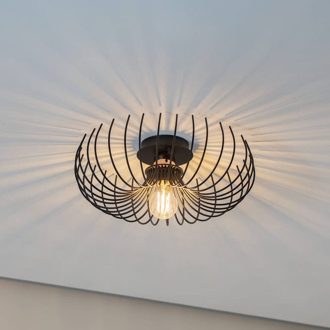 Opviq Plafondlamp Aspendos N-641, zwart, metaal, Ø 36 cm