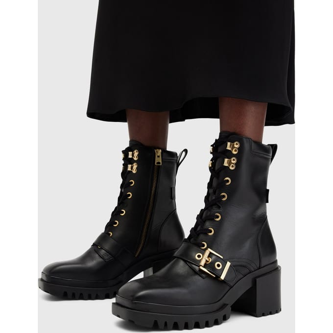 AllSaints Indaria Boot Black/warm Brass Taglia: 41 | Stivali Outlet | Donna | Nero
