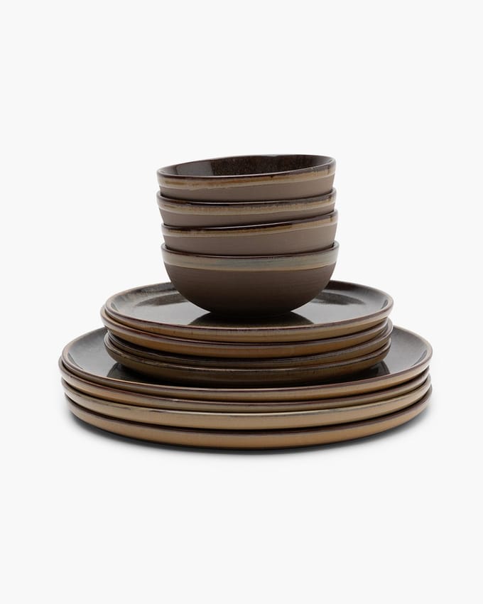 Serax - Sergio Herman Surface - Serviesset - Indi Grijs - 24 Ø - 12 stuks