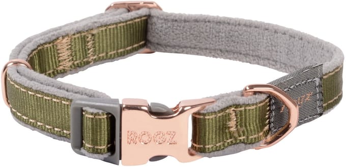 Rogz Urban Halsband Olijfgroen&Grijs&Rosé - Hondenhalsband - S