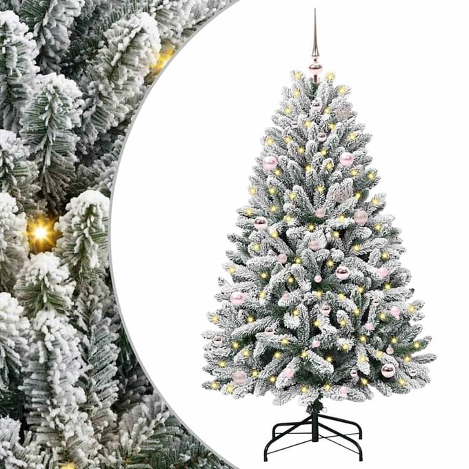 vidaXL - Kunstkerstboom - 150 - cm - 150 - LED's - Warmwit - PVC - en - Staal