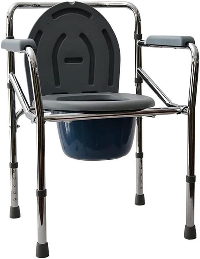 Opvouwbare commode - Toiletstoel - Thuiszorg - In hoogte verstelbaar - N.v.t. - Zwart