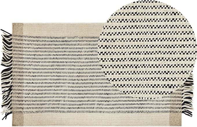 DIVARLI - Modern vloerkleed - Lichtbeige - 80 x 150 cm - Wol