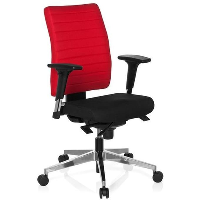 PRO-TEC 350 - Professionele bureaustoel Zwart / Rood