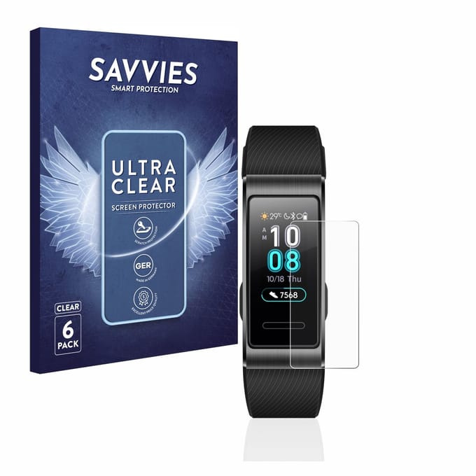 Savvies - Screenprotector voor Huawei Band 4 Pro - Folie Beschermfolie transparant 6 Stuks