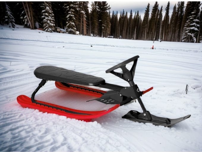 HAMAX Downhill Ski-Slee - Slee met stuur en rem - Gebruiksvriendelijk