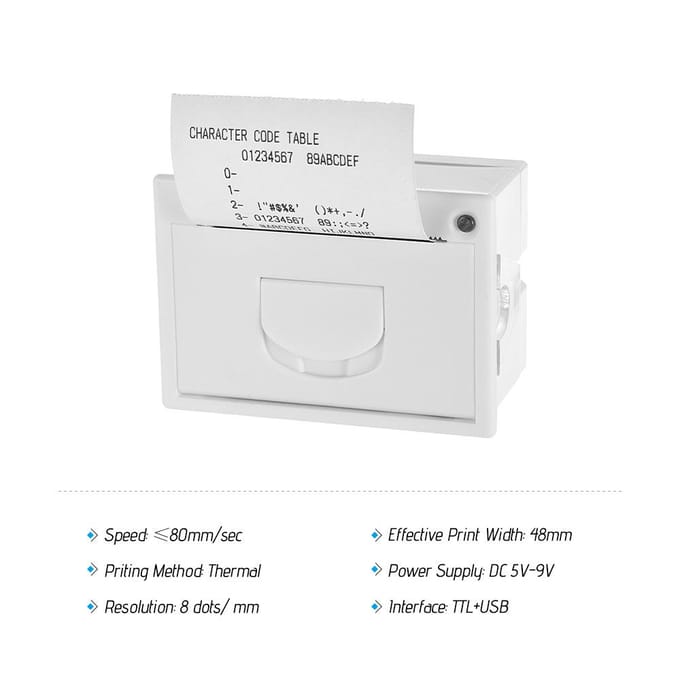 GOOJPRT QR204 58 mm mini-geïntegreerde thermische bonprinter TTL + USB TTL