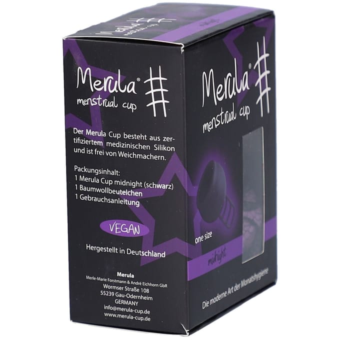 Merula menstrual cup - midnight zwart - one size