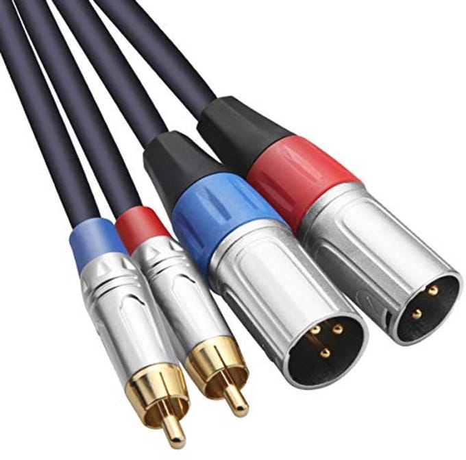 Dual RCA naar XLR Kabel - 1m HiFi Stereo Audio Verbinding