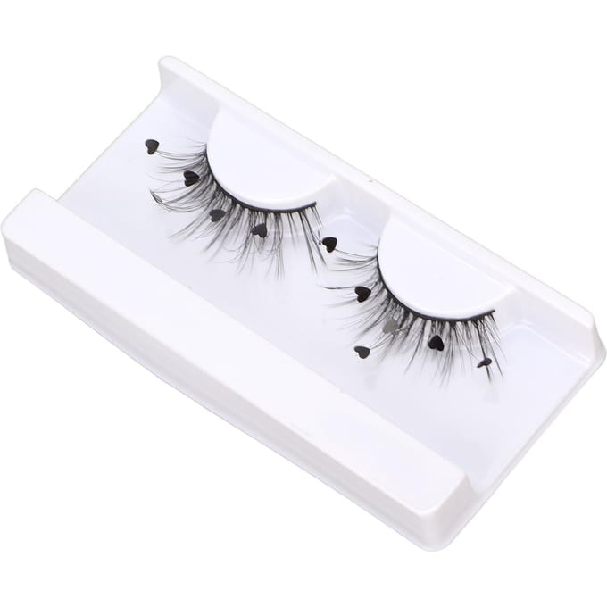 7D Valse Wimper Fluffy Wispy Hartvorm Pailletten Flutter Valse Wimpers voor Kerstmis A13 gray