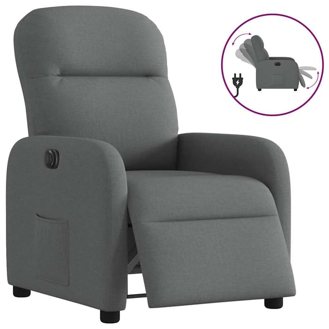 vidaXL - Fauteuil - elektrisch - verstelbaar - stof - donkergrijs