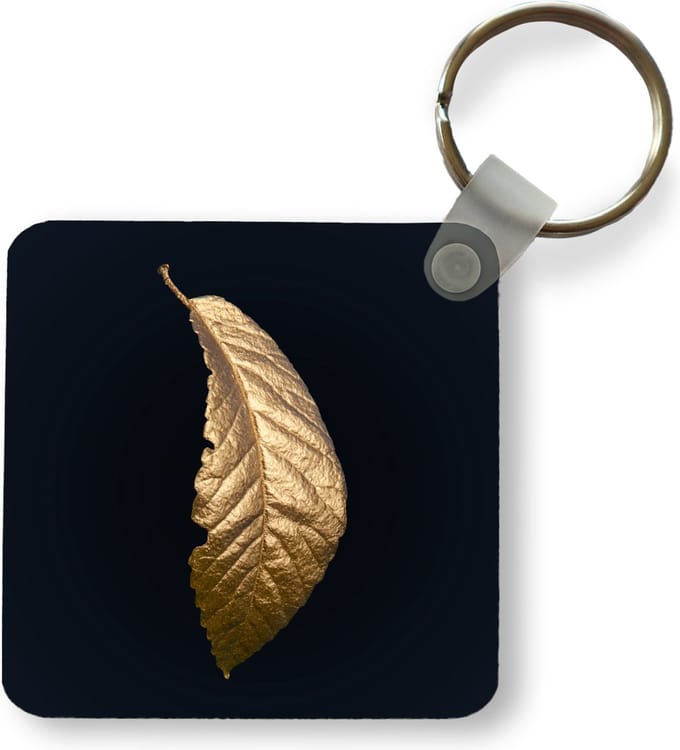 Sleutelhanger - Uitdeelcadeautjes - Bladeren - Luxe - Goud - Zwart - Natuur - Plastic