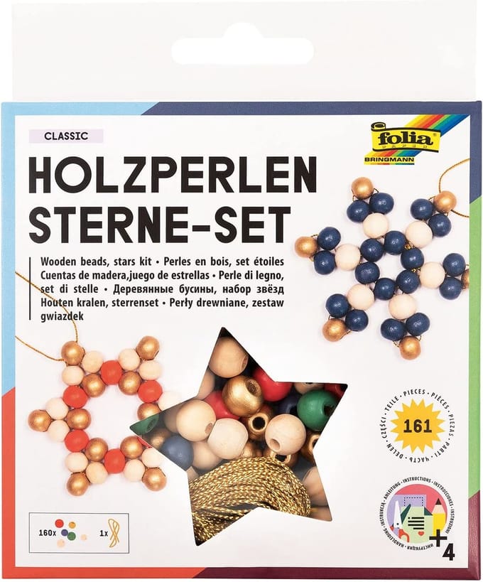 Houten kralen Ster set, Classic 161-delig