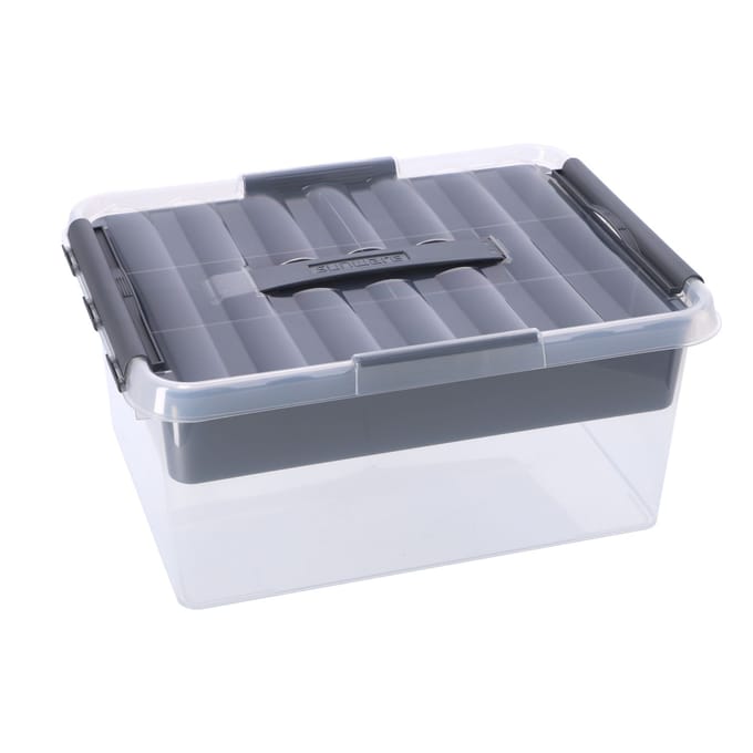 Sunware - Q-line opbergbox met inzet 15L transparant metaal