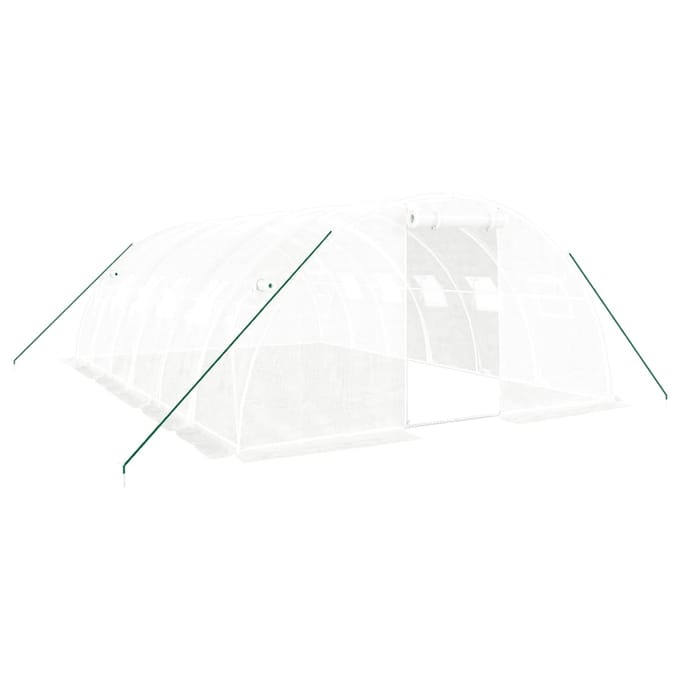 vidaXL - Tuinkas - met - stalen - frame - 24 - m² - 6x4x2 - m - wit