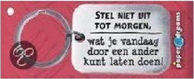 Paper Dreams | RVS Sleutelhanger | Stel niet uit tot morgen