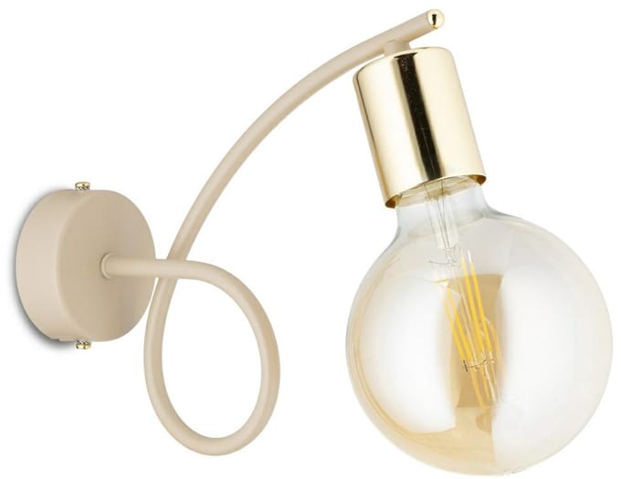 HowHomely - Kango Serie - Wandlamp - 1xE27 - Beige - Galvanisch Goud