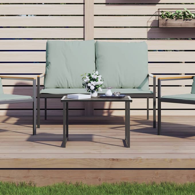 vidaXL - Tuintafel - 55x40x37 - cm - staal - antracietkleurig