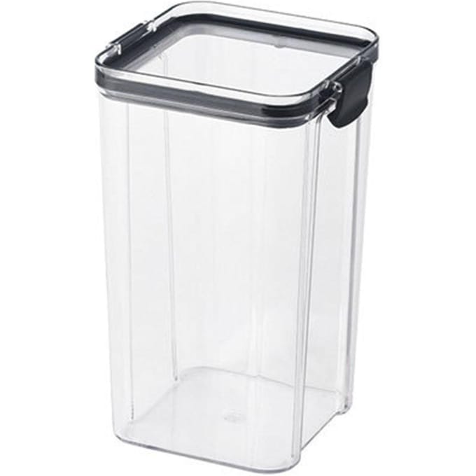 1300 ml Droogvoer Bewaarcontainer met Luchtdichte Klemdeksels Vierkant Transparant Helder Afgesloten Pot gray