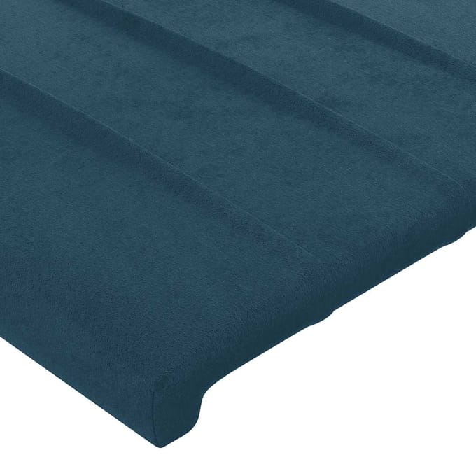 vidaXL - Hoofdbord - LED - 147x16x118/128 - cm - fluweel - donkerblauw