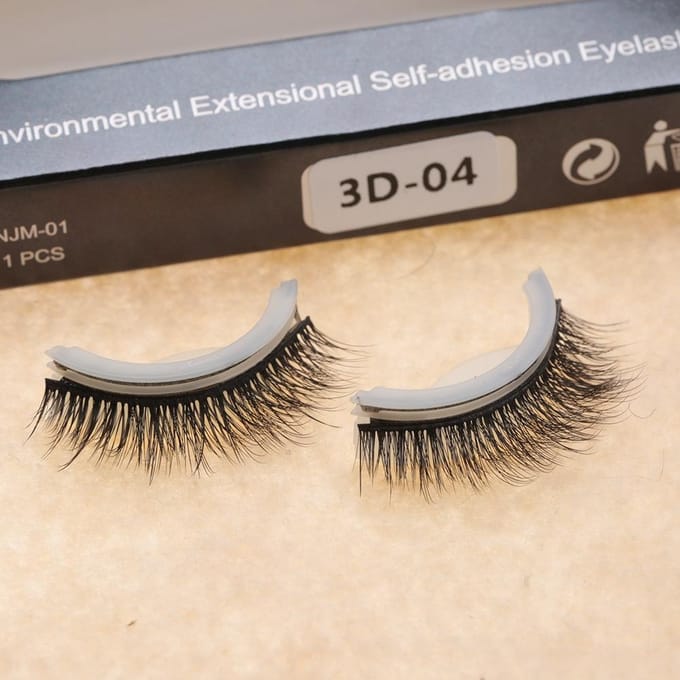 3D Professionele Zelfklevende Wimpers Geen Stimulatie Nepwimpers Extensions 04# gray