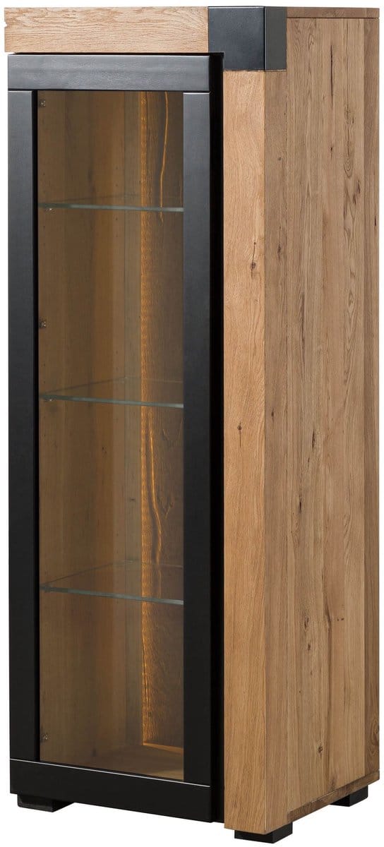 MASSIVMOEBEL24.DE eik vitrine blank massief hout 53x45x144 cm geolied gemonteerd ROTTERDAM volledig massief #102