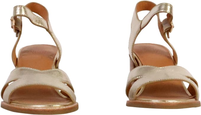 Eden leren sandalen met hak