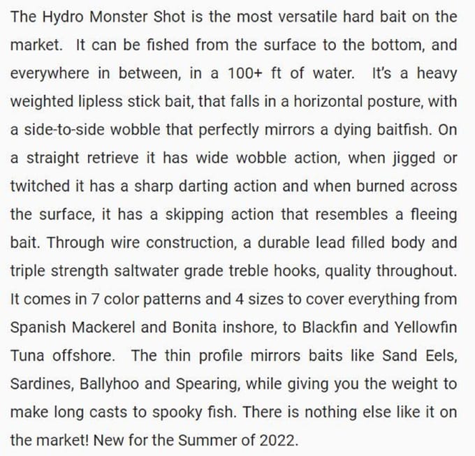 Yo Zuri Hydro Monster Shot 140 Zinkend kunstaas R1480-HPSC (8045)