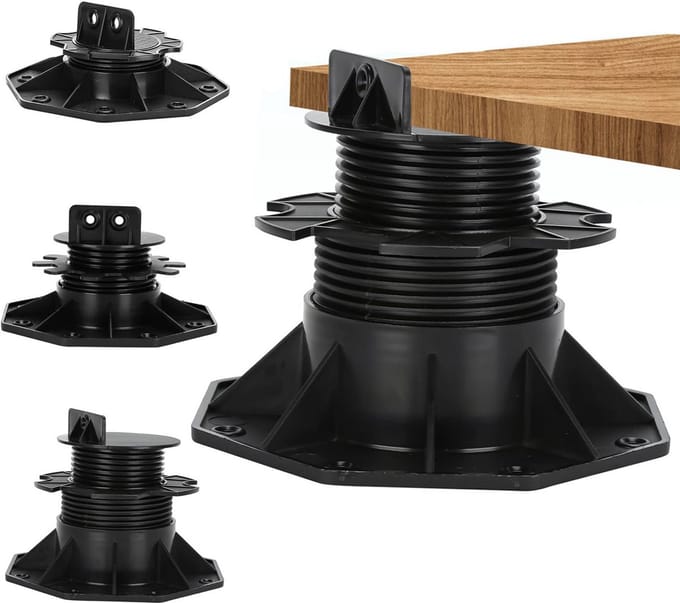 Verstelbare Terrassokkels voor Vlonderplanken - Hoogte 18-30 mm - 50 Stuks