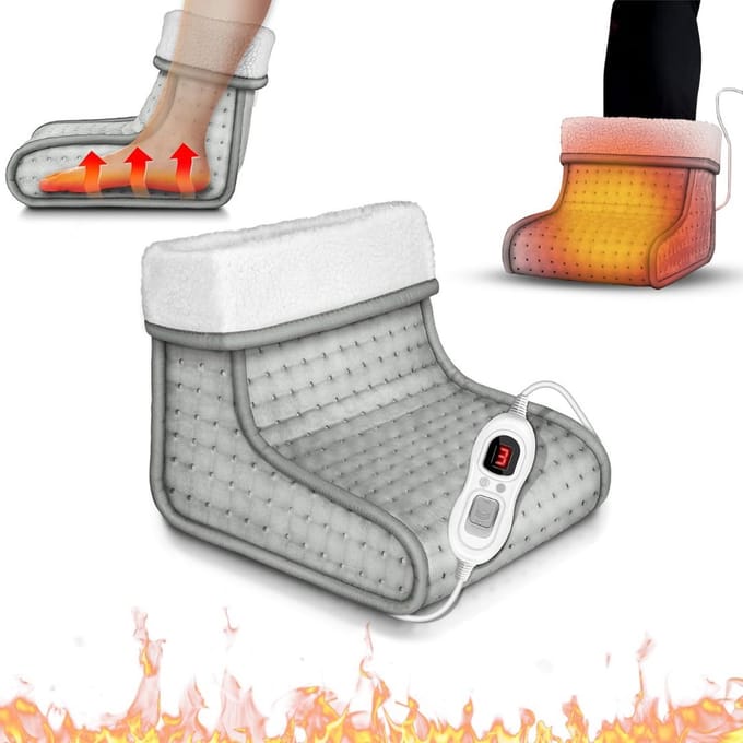 MKSS® Elektrische Voetenwarmer met Timer - Verwarmde Sokken - Extra Zacht - Grijs