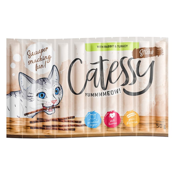 50x5g Sticks Konijn & Kalkoen Catessy Kattensnacks