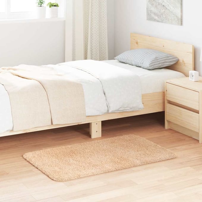 vidaXL - Hoogpolig - vloerkleed - NAVARRA - 60x100 - cm - polyester - beige