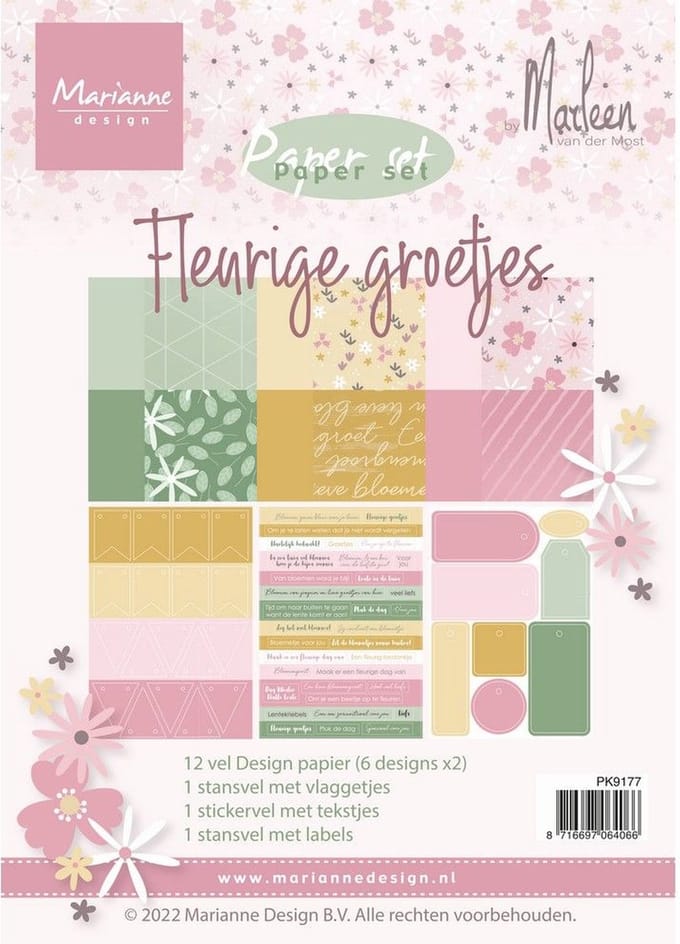 Marianne Design Paperset Fleurige groetjes by Marleen