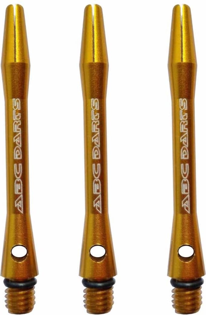 ABC Darts - Dart Shafts - Aluminium Geel - Medium - 3 Sets (9 stuks)