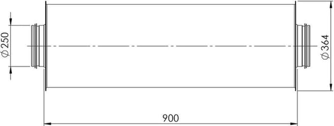 Econox Ronde geluiddemper diameter 250 mm - lengte 900 mm (50 mm isolatie)