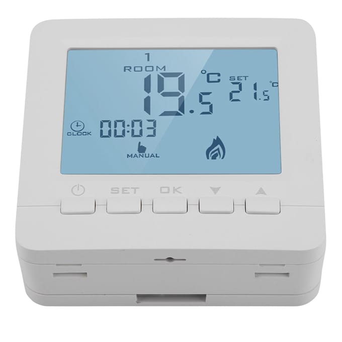 Programmeerbare Thermostaat Digitaal LCD-scherm Slimme Temperatuurregelaar 5A white