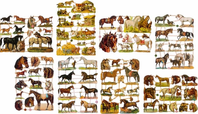 Poëzieplaatjes - 8 vellen - plaatjes - hobby - creatief - decoupage - knutselen - scrapboek