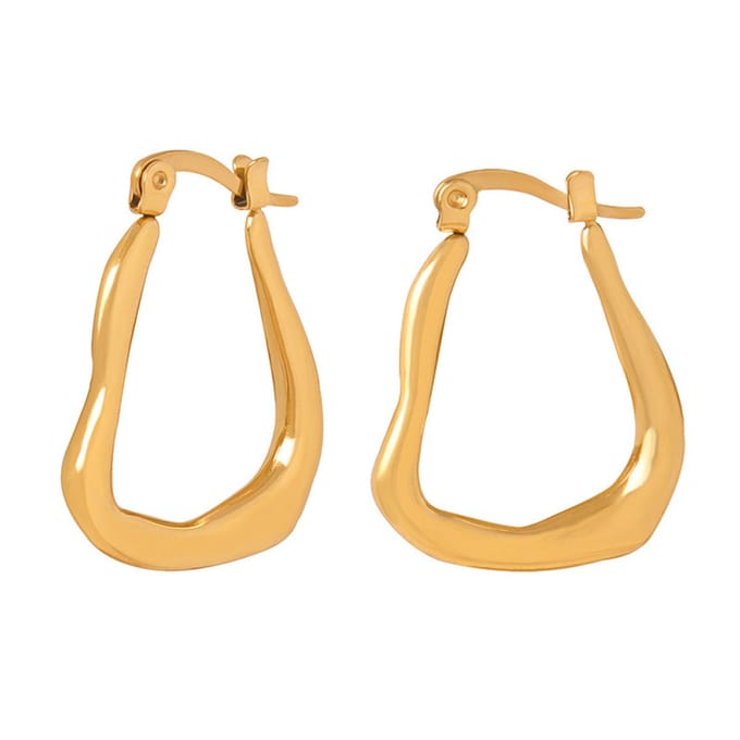 Bold Statement Oorbellen Organisch | Stainless Steel Goud